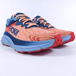 Hoka One One Challenger ATR 7 Womens 8.5 Cushion Trail Running Shoes Orange Blue